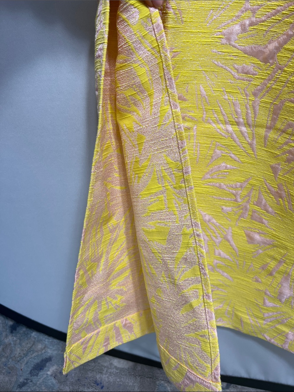Tuckernuck Yellow/Pale Pink Jacquard Culebra Tunic Caftan Dress XXS NWT! - Picture 7 of 11